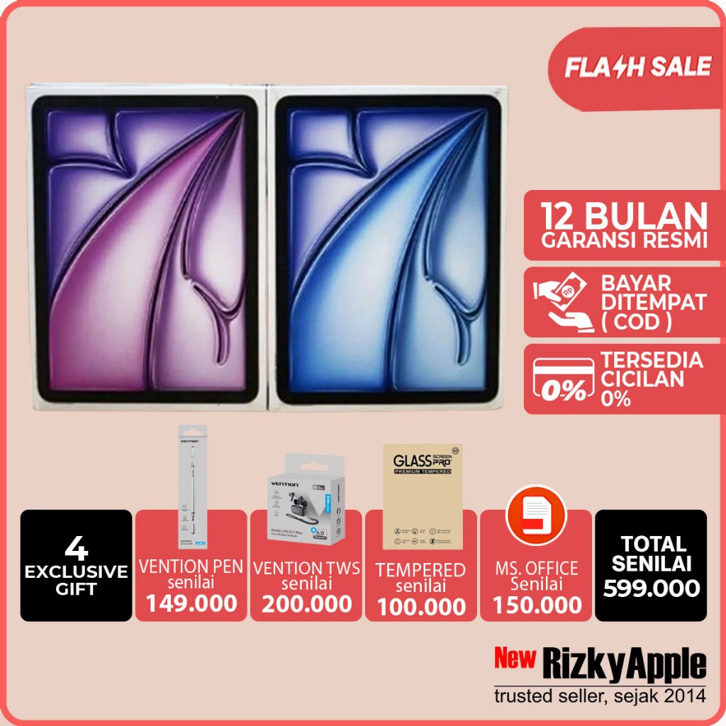 Jual Apple iPad Air Gen 7 M3 Chip 2025 13" inch 1TB 512GB 256GB 128GB ...