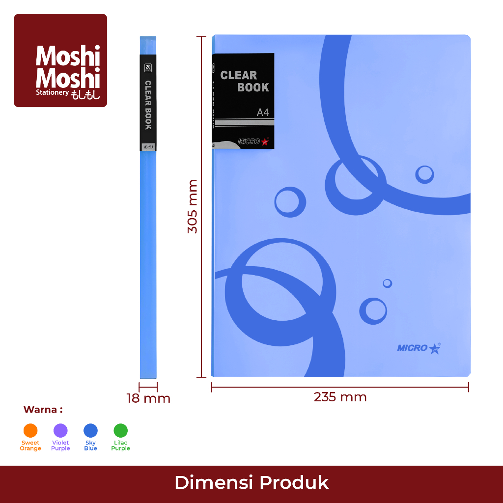 Jual Display Book Transparant Clear Holder A4 Isi 20 Pockets File Map ...