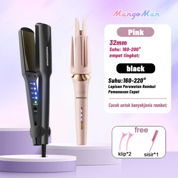 MangoMan 2 In 1 Catok Rambut Fast Heating Dan Pelurus Rambut Super Cepat Catok Lurus Catok