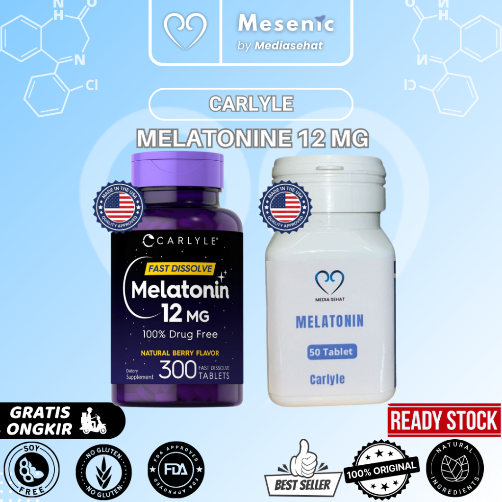 Jual Suplement Carlyle Melatonin 10mg - 50 & 300 Tablet, Vegetarian ...