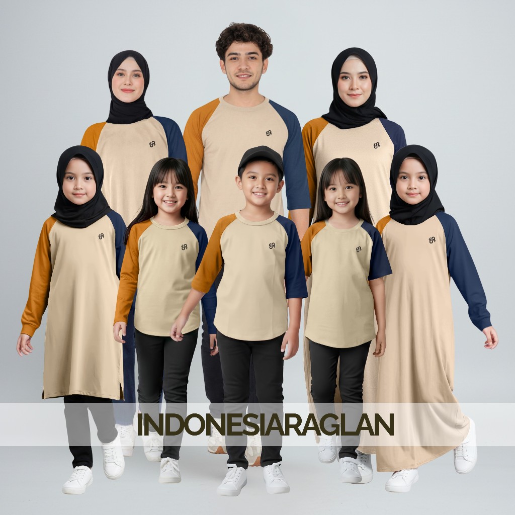 Jual Indonesia Raglan Warna Krem New Colour Kaos Family Set Keluarga ...