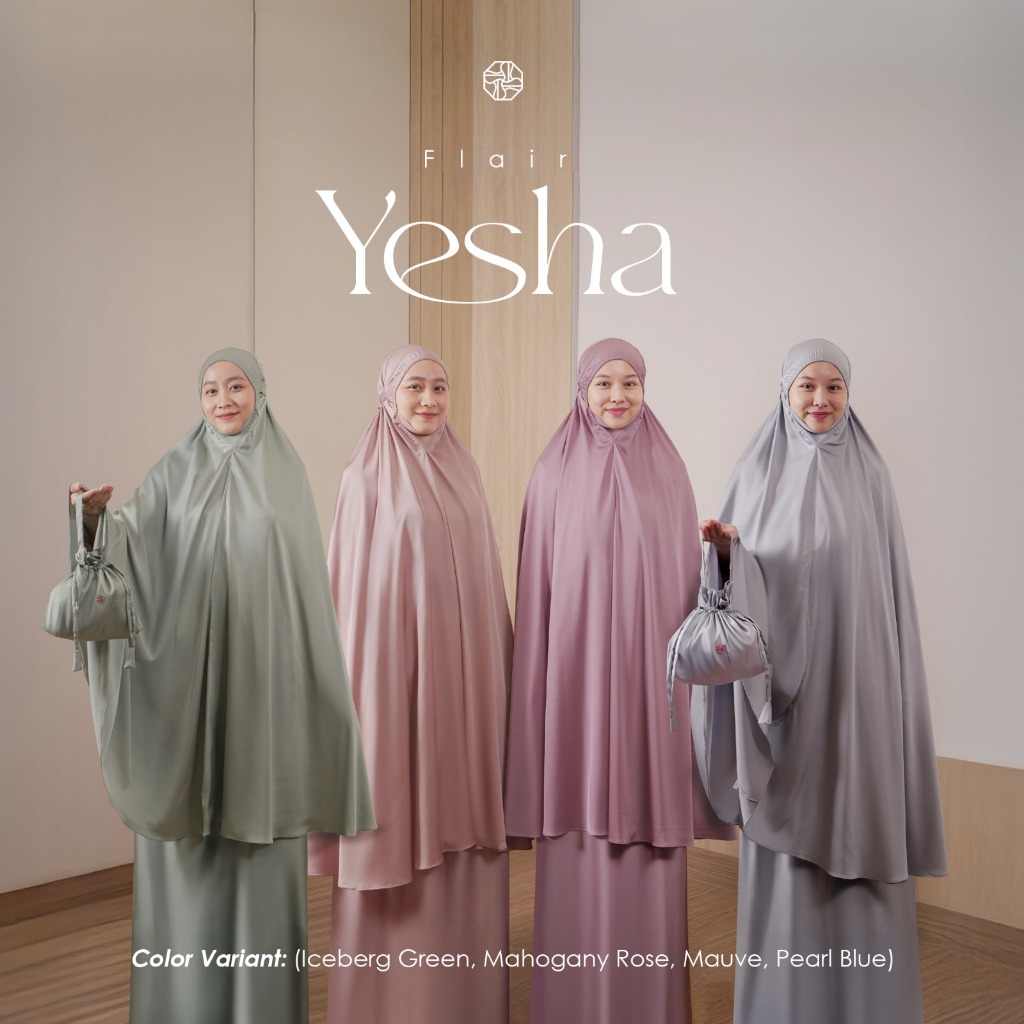 Mukena Travel Siti Khadijah Flair Yesha Extra Size - Premium Silk Set