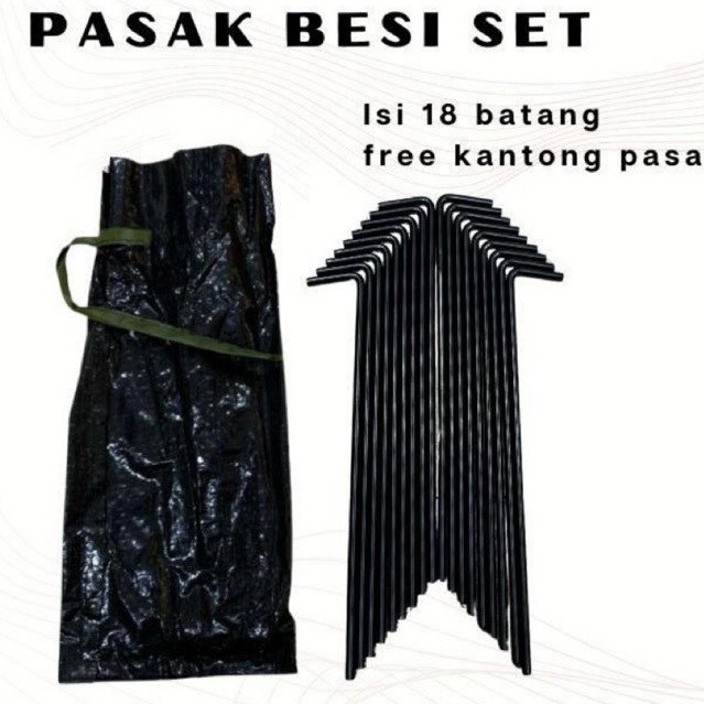 tendaki •pasak besi set isi 17btg untuk tenda