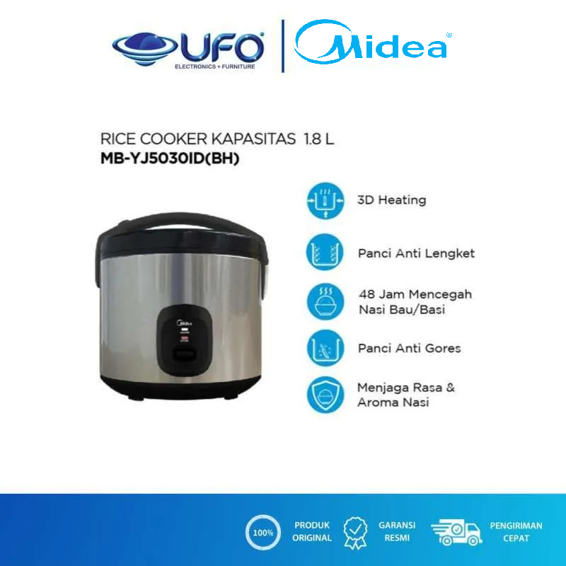 Jual MIDEA RICE COOKER ANALOG 1.8 LITER MBYJ5030ID GOLD, RED DAN GREEN ...