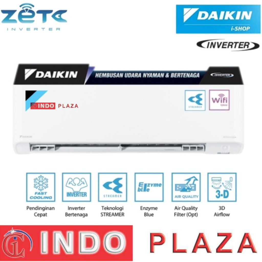Jual AC DAIKIN ZETA INVERTER WITH STREAMER R32 HYBRID COOLING (CARGO ...