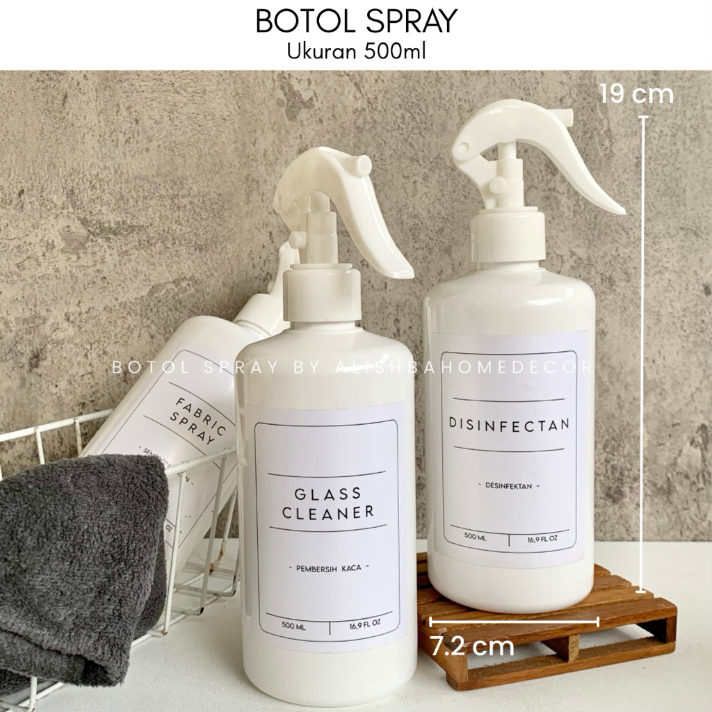 Jual Refill Botol Spray 500 Ml FREE STIKER Vinyl Putih Minimalis ...