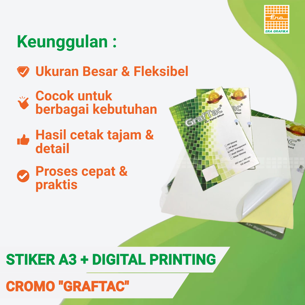 Jual STIKER A3+ DIGITAL PRINTING PVC GLOSS 