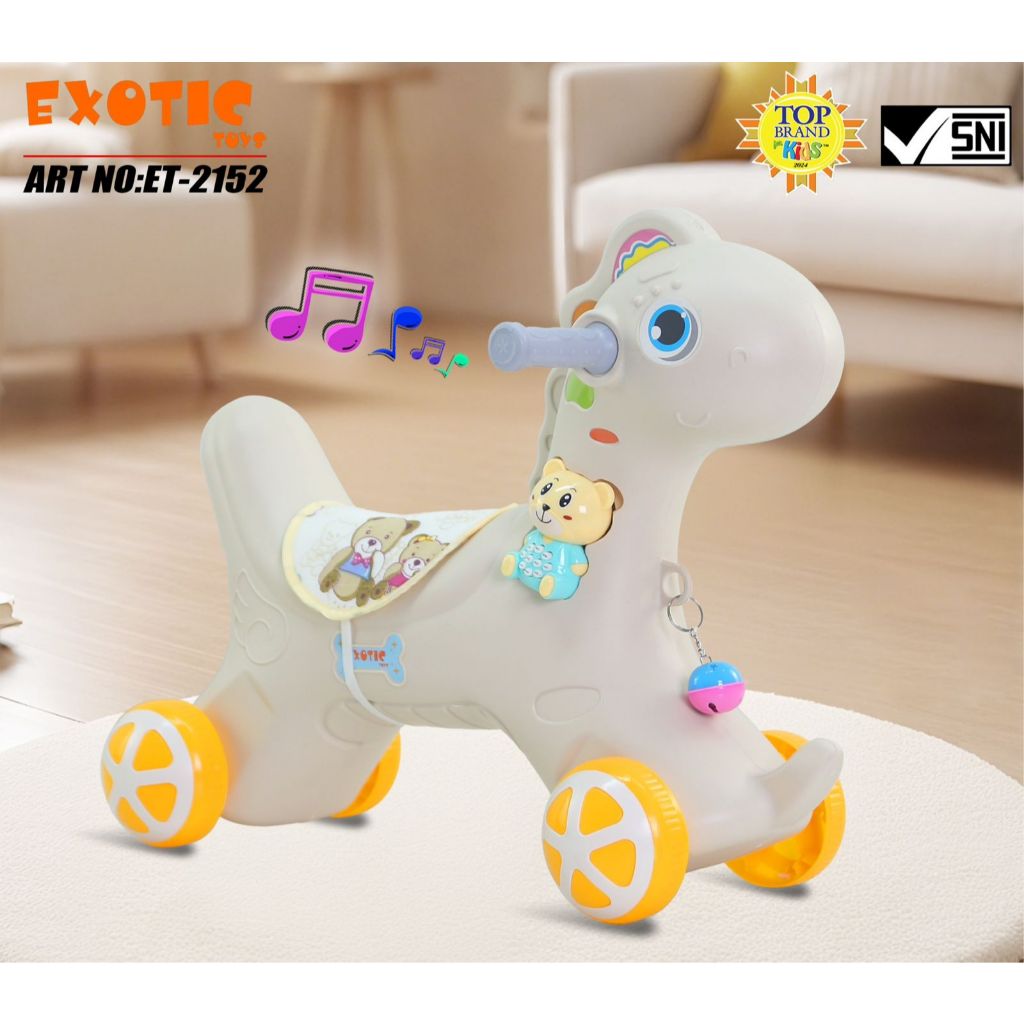 Jual EXOTIC ET-2152 RIDE ON KUDA ADA LONCENG+LAMPU+MUSIK//ET-2163