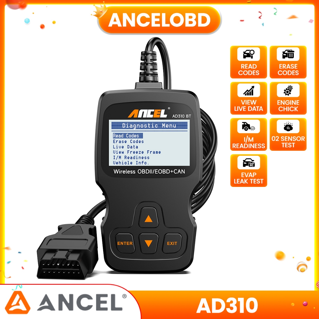 Jual Ancel AD310 OBD2 Automotive Scanner Professional Semua Protokol ...