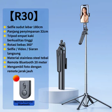 Tongkat Selfie Bluetooth R29 180cm Dengan Tripod Portabel Dan Remote Control Dilengkapi