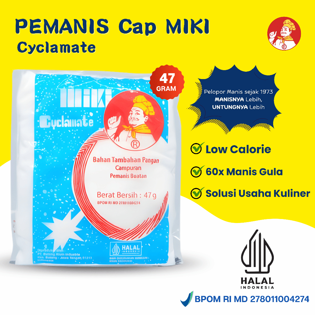 Jual ( 1 sachet ) MIKI Cyclamate Pemanis Miki Sari Manis / Pemanis ...