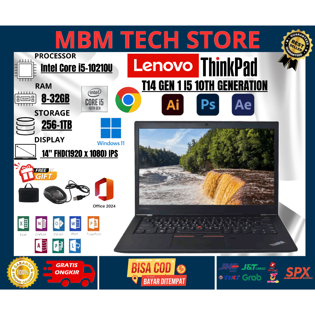 Jual LAPTOP TOUCHSCREEN LENOVO THINKPAD T14 GEN 1 I5 10TH 24GB/1TB SSD ...
