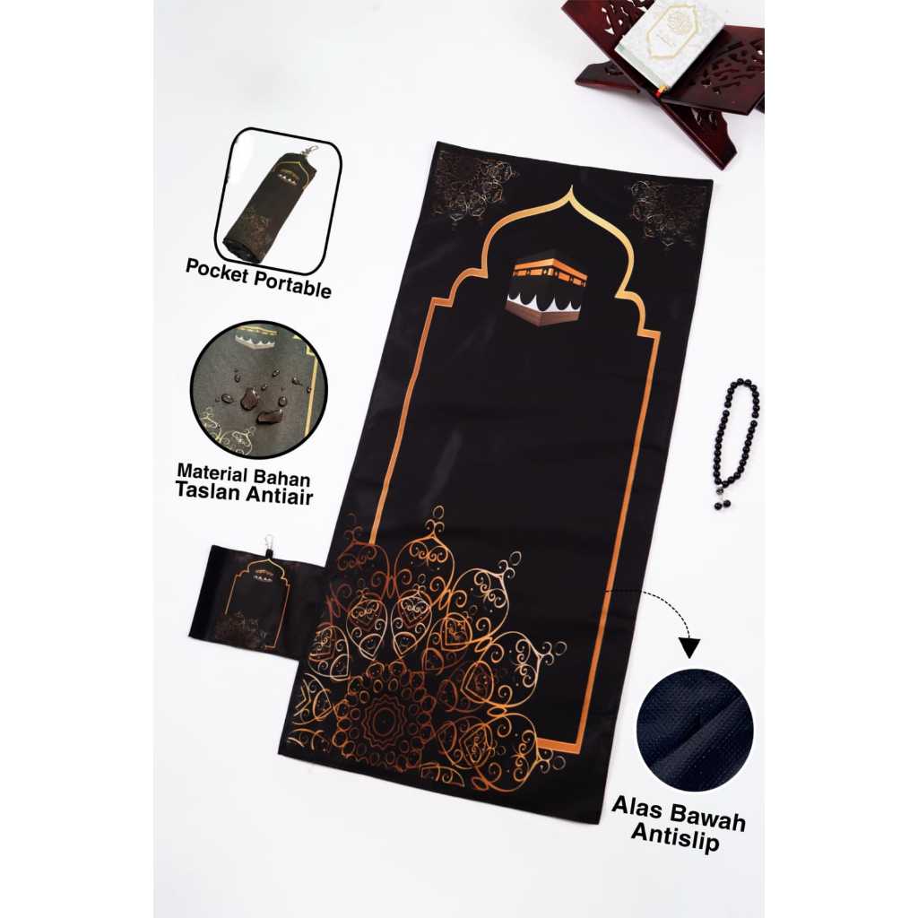 Sajadah Anti Air || Sajadah Travel Saku Lipat Portable || Sajadah Genggam Traveling