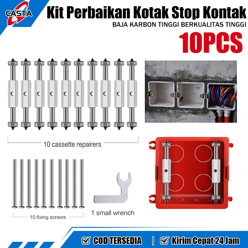 Jual CASTA 10PCS Switch Socket Cassette Repair Set Baut Sekrup Saklar ...