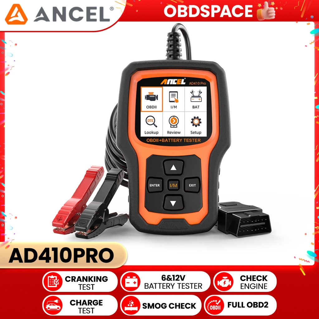 Jual ANCEL AD410 PRO Code Reader + Battery Test Check Engine With Full ...