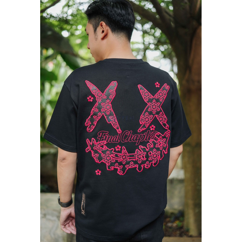 Jual RIC Ricky Is Clown Welcome Flower Embroidery Tee Black Original ...