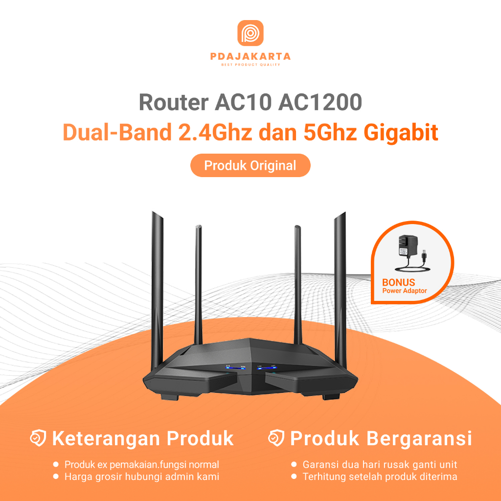Jual Router Tenda AC10 AC1200 MU-MIMO Dual-Band Gigabit Wireless WiFi ...