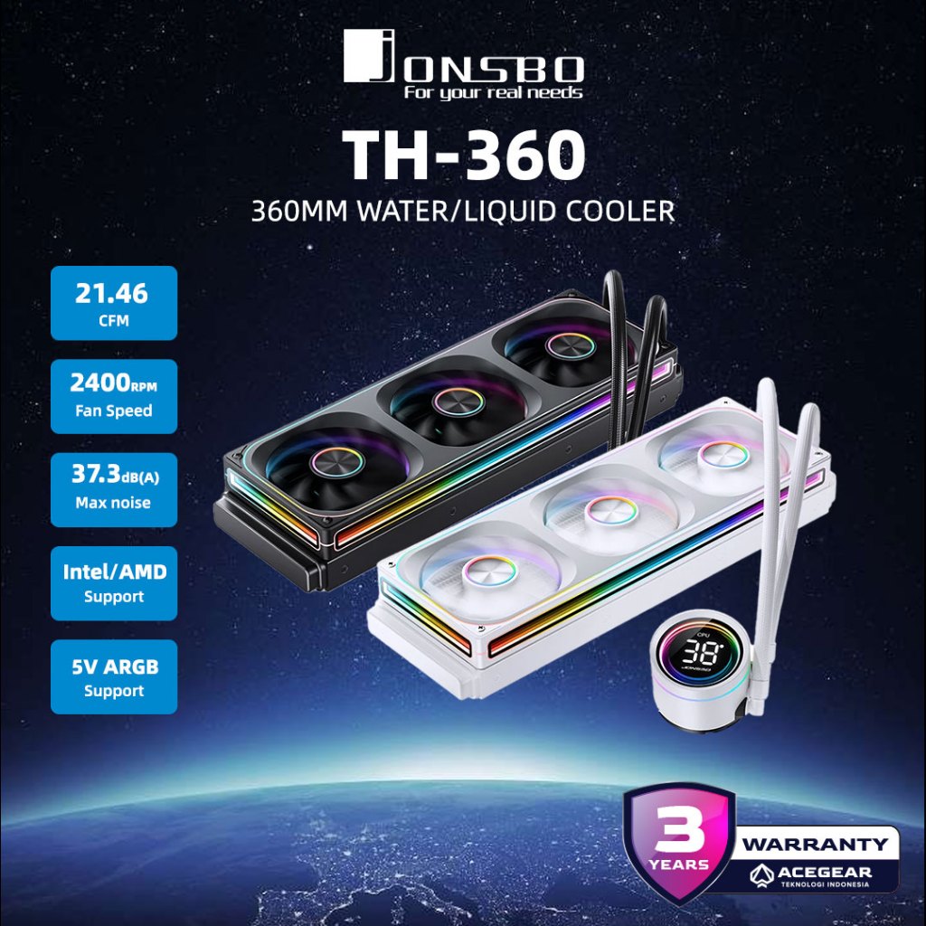 Jual JONSBO TH-360 (Intel/AMD 360mm Matrix Display Seamless ARGB AIO ...