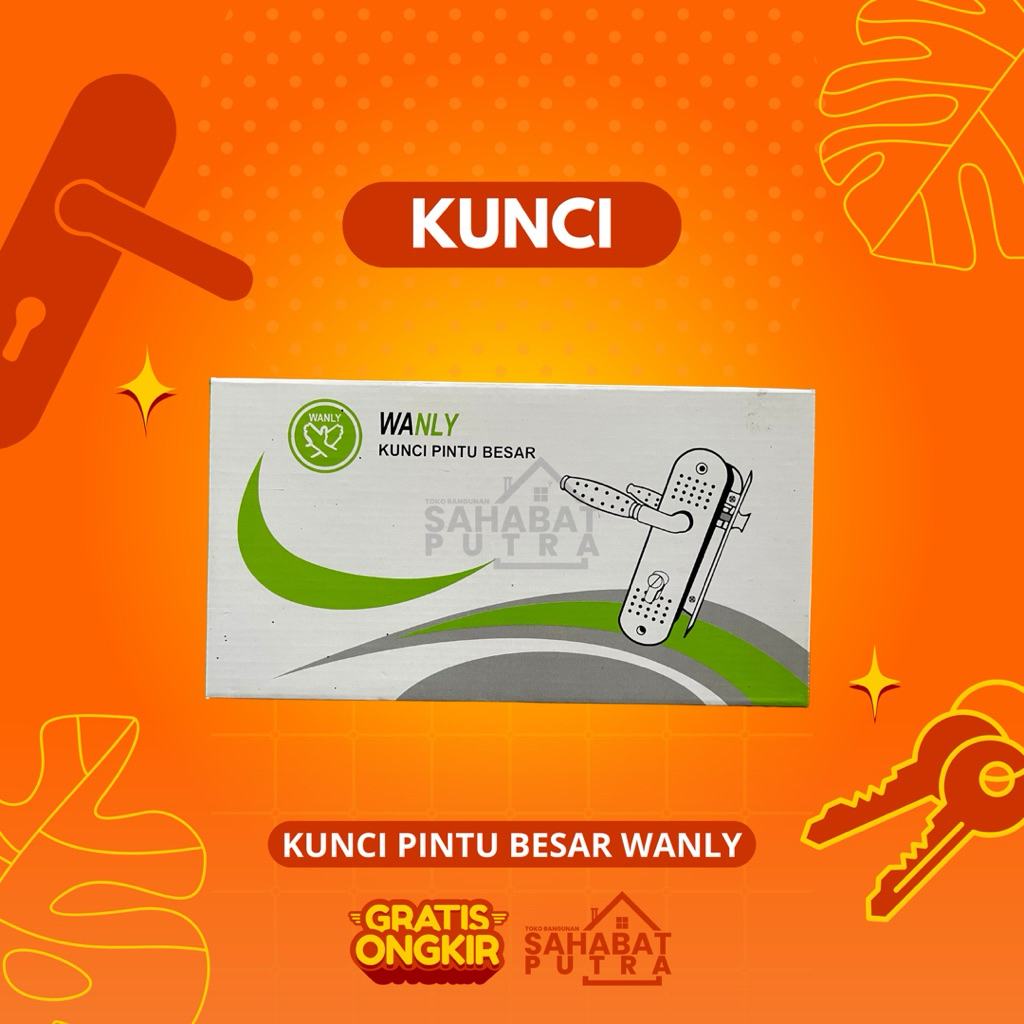 Jual Kunci Pintu Besar SET WANLY / Handle kunci Pintu Besar / Handle ...