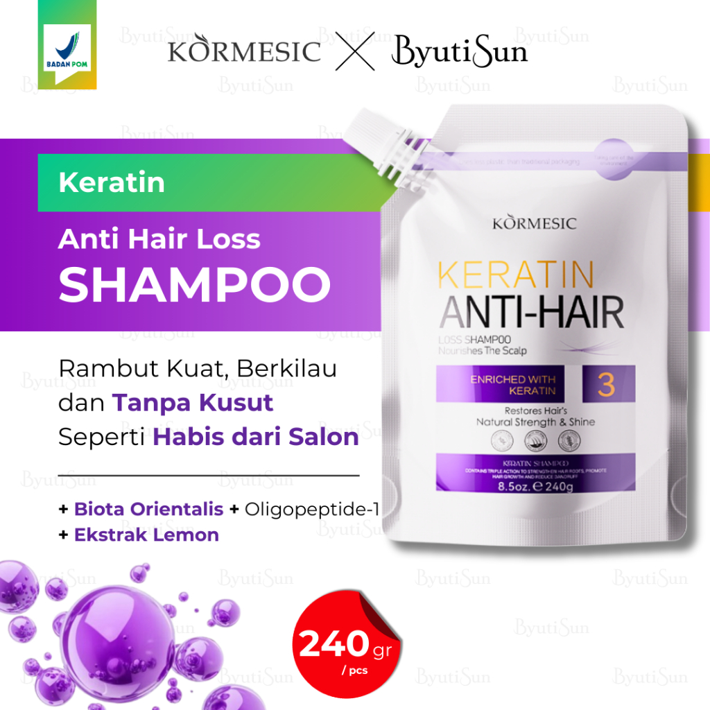 Jual BPOM KORMESIC Shampoo Keratin Anti Hair Loss Salon Rambut Rontok ...