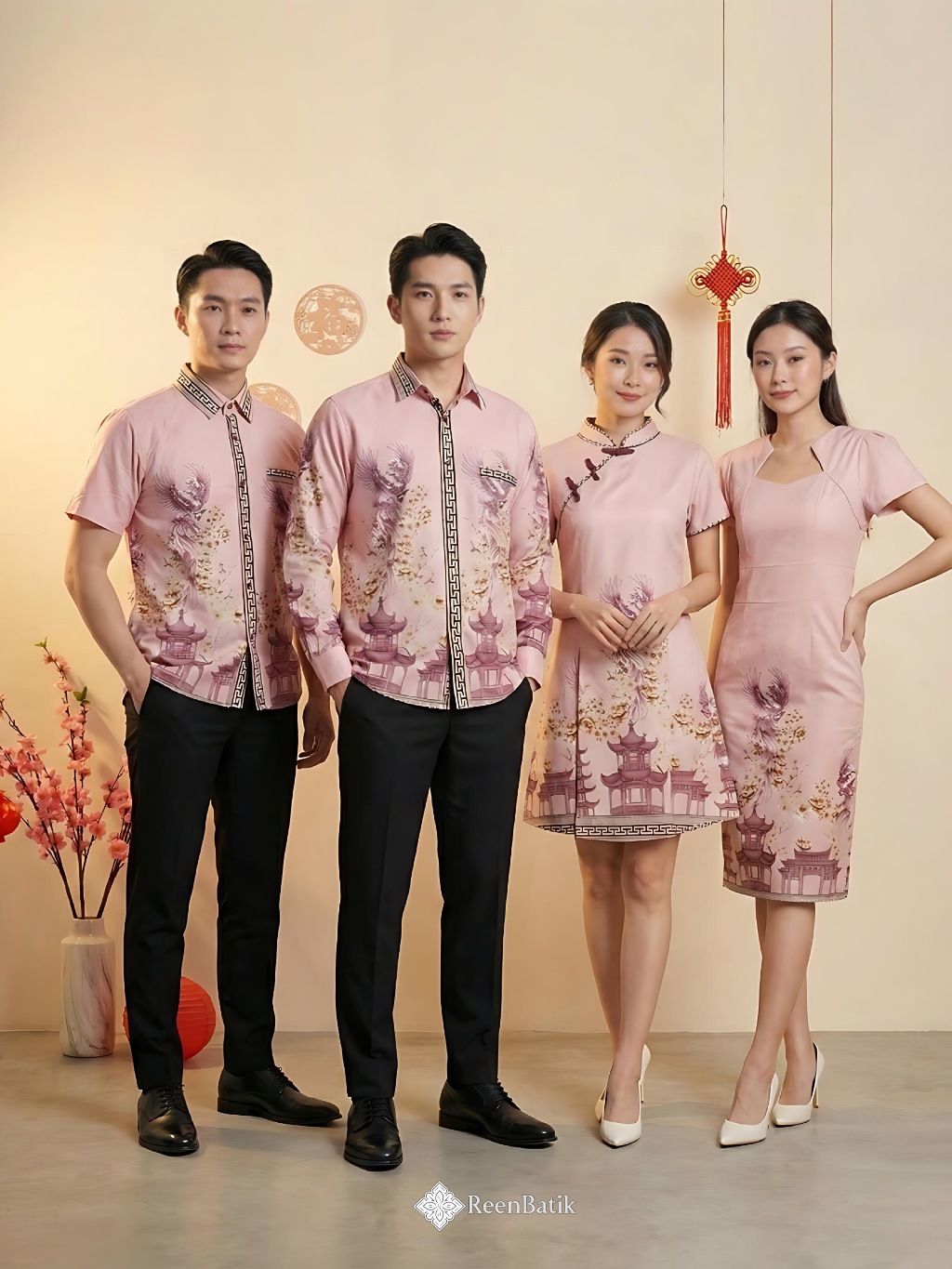 Jual Batik Couple Imlek Warna Pink / Cheongsam Batik / Series SC-Pink ...