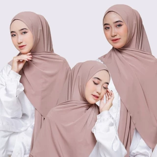SYAMILAH - Alia Pashmina Instan Oval Kaos Jersey  Halus Premium Hijab Instan Oval Basic