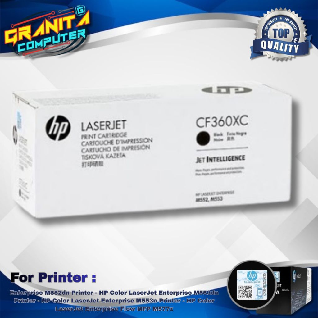 Jual Toner LaserJet HP CF360XC CF361XC CF362XC CF363XC colour 508XC ...