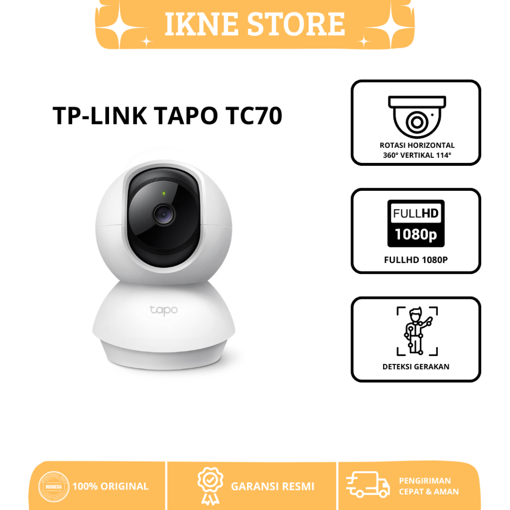 Jual CCTV Smart TP-Link WiFi Camera Tapo TC70 Smart Camera Pan Tilt ...