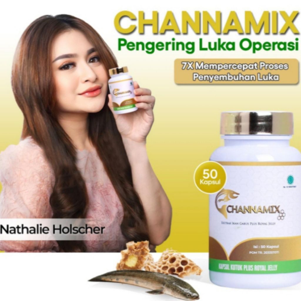 CHANNAMIX Capsul Ikan Gabus Kutuk Mempercepat Proses Penyembuhan Luka Pasca Operasi Herbal BPOM