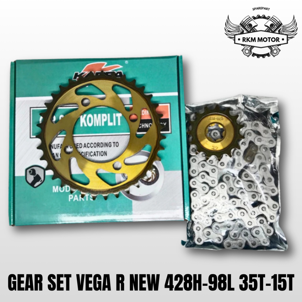 Jual Gear Set Gear Paket Assy Komplit Vega R New 428h-98l 35t-15t ...