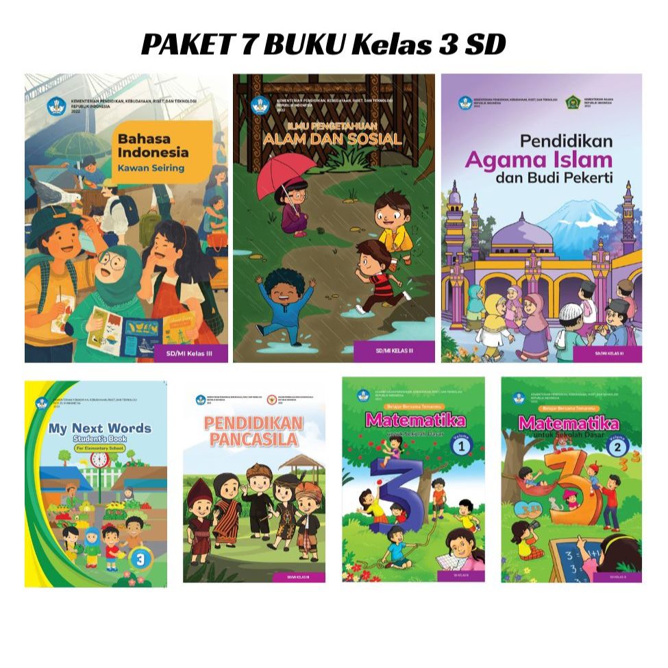 Jual PAKET KELAS 3 SD KURIKULUM MERDEKA HARGA UNTUK 7 BUKU MURAH ...