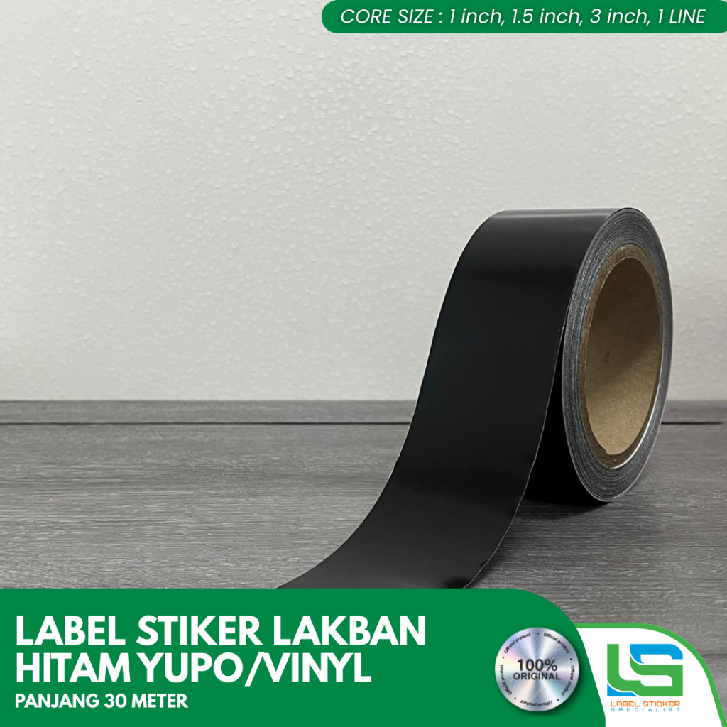 Jual STIKER LABEL LAKBAN HITAM 30 METER STIKER LAKBAN HITAM YUPO ...