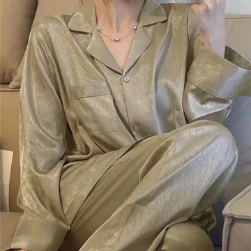 Sleepwear Wanita Piyama Satin Premium Lengan Panjang Pakaian Rumah Korea Style Kualitas Tinggi