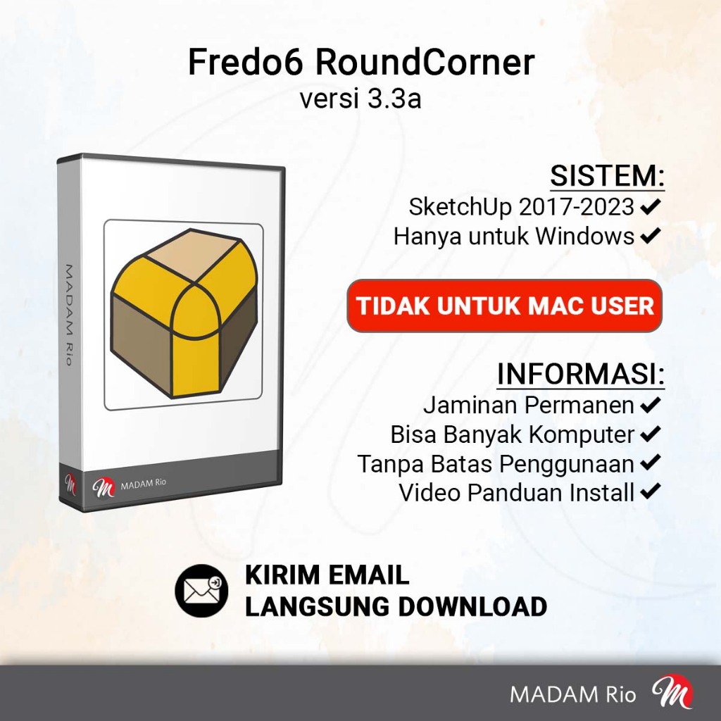 Fredo6 RoundCorner atau Fredo Round Corner SketchUp Lisensi Permanen