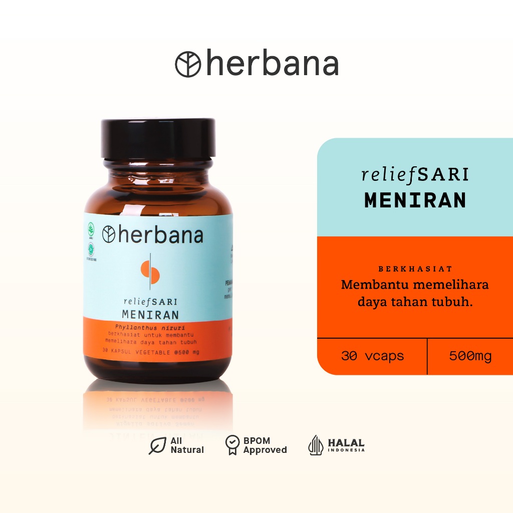 Herbana Relief Sari Meniran Membantu Meningkatkan Sistem Imun & Atasi Hipertensi - 30 Kapsul