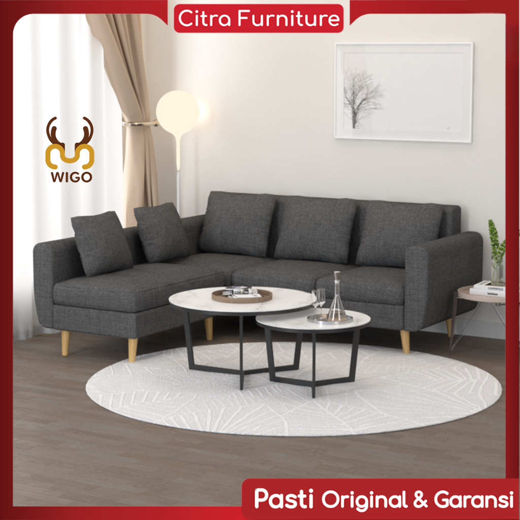 Citra Furniture WIGO Sofa sudut Minimalis L Putus Retro Scandinavian Vintage CTR1