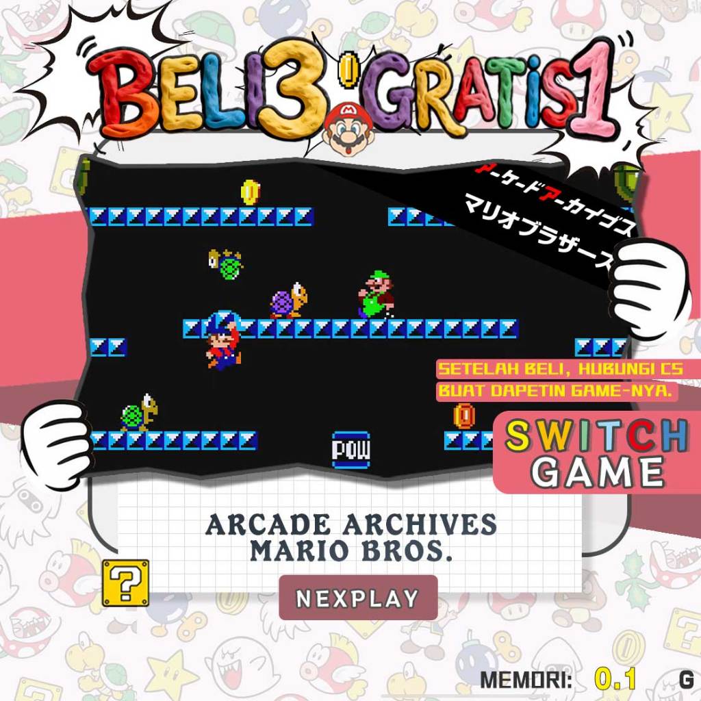 Jual Arcade Archives Mario Bros Nintendo Switch Digital Game BELI 3 ...