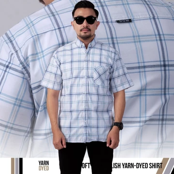 DGM Fashion Kemeja Pendek Kemeja Pria Yarndyed Pendek Kotak Yarn Dyed 048 B