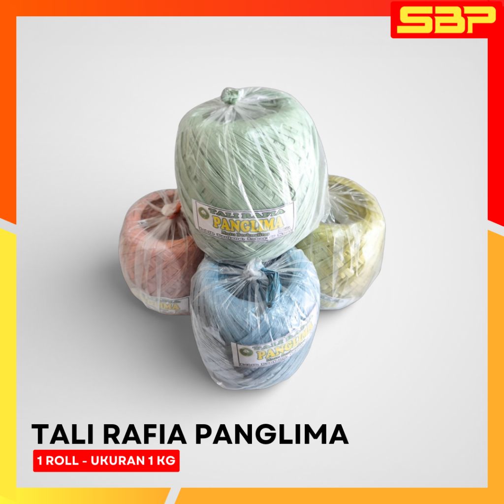 Jual Tali Rafia Panglima - 1 Roll Isi 1kg - 4 Varian Warna (Merah ...