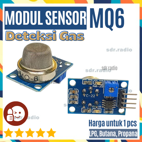 Jual Modul Sensor MQ-6 MQ6 LPG LNG BUTANE GAS SENSOR MODULE FOR ARDUINO ...