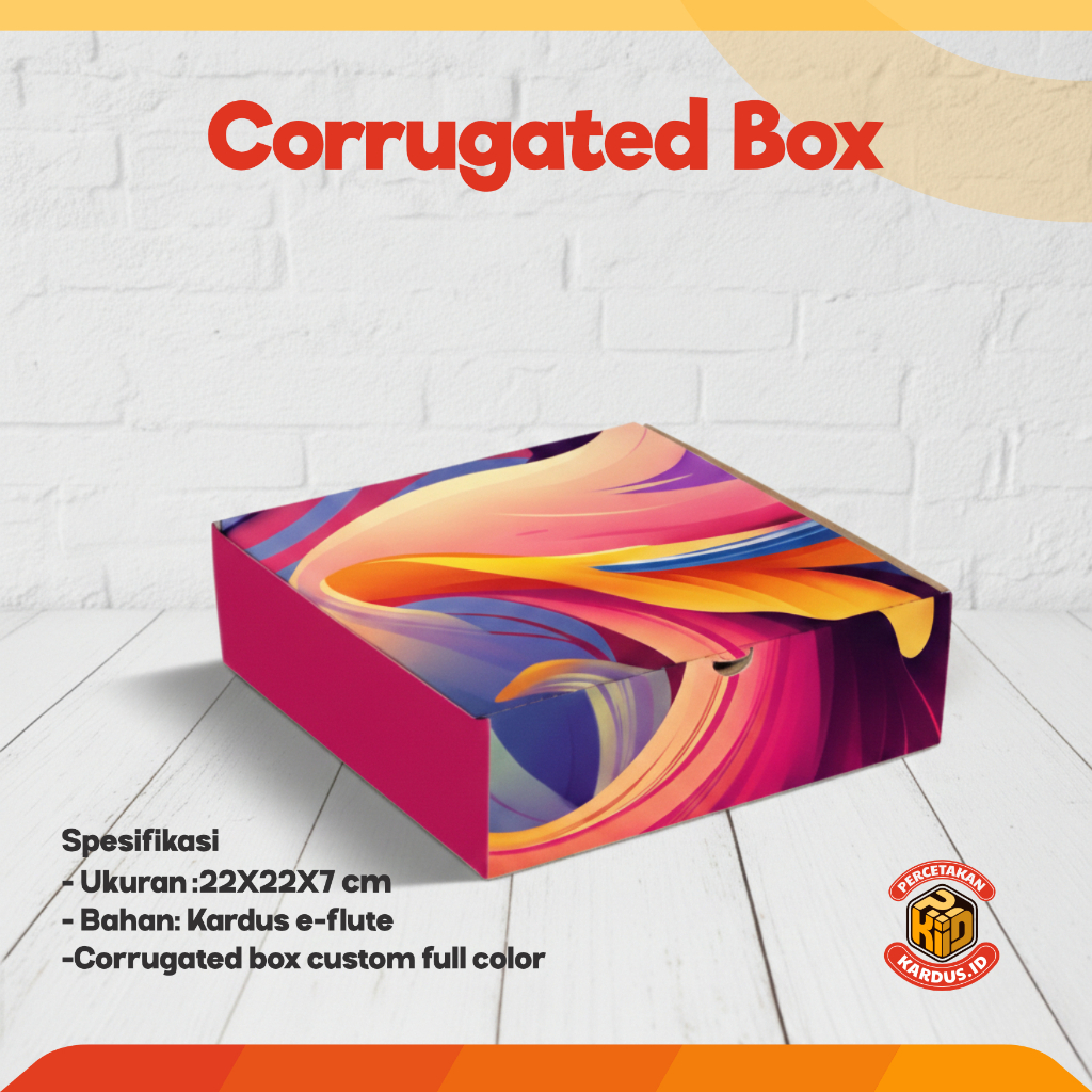 Jual Cetak Dus Corrugated 22x22x7 cm FULL COLOR Free Custom Desain/Logo ...