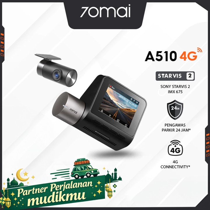 70mai Dash Cam A510 Set Sony Starvis 2 4G Live Control GPS HDR Front 1944P Rear 