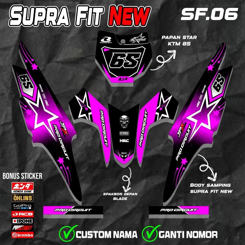 Jual Sticker DECAL RBT SUPRA FIT NEW FULL BODY Motor Desain bebek modif ...