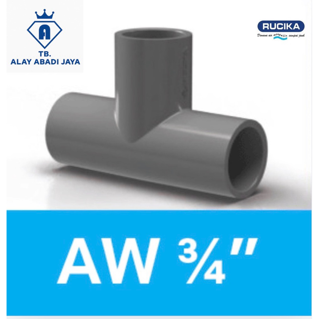 Jual T Rucika PVC AW 3/4 Inch | Tee Fitting Pipa Air Original | Shopee ...