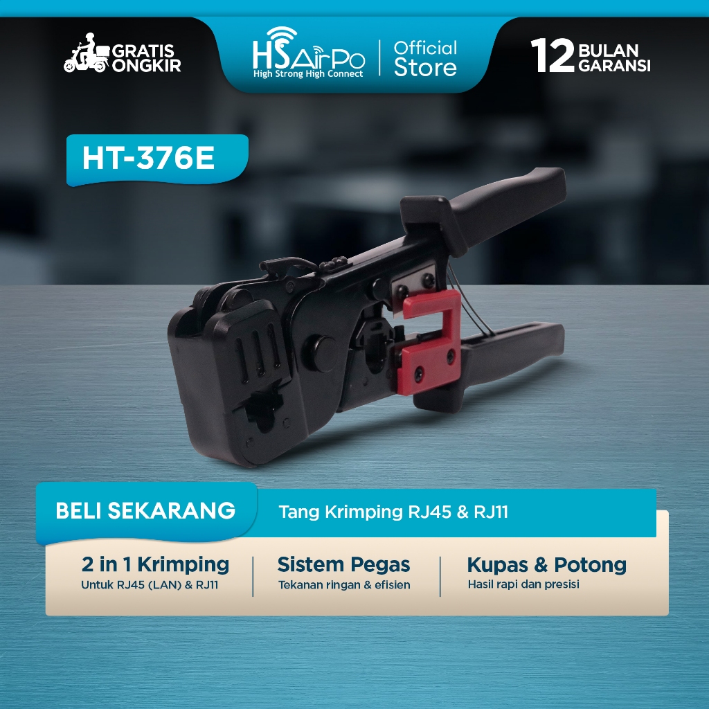 Jual HSAirPo Crimping Tool RJ45 RJ11 Deluxe Modular Plug Tool HT-374E ...