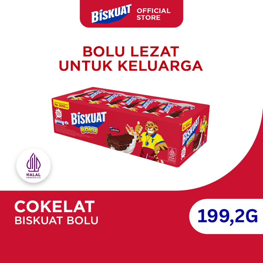 Jual Biskuat Bolu 199,2g, Bolu Rasa Cokelat dengan Krim Rasa Cokelat ...