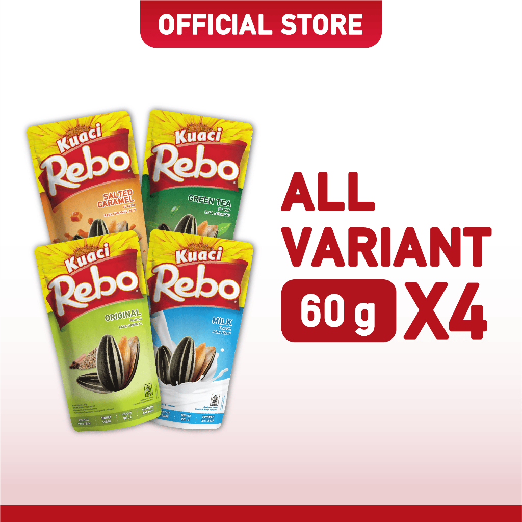 Jual Rebo Kuaci Rasa Original, Milk, Green Tea, Caramel 60/70 Gram ...