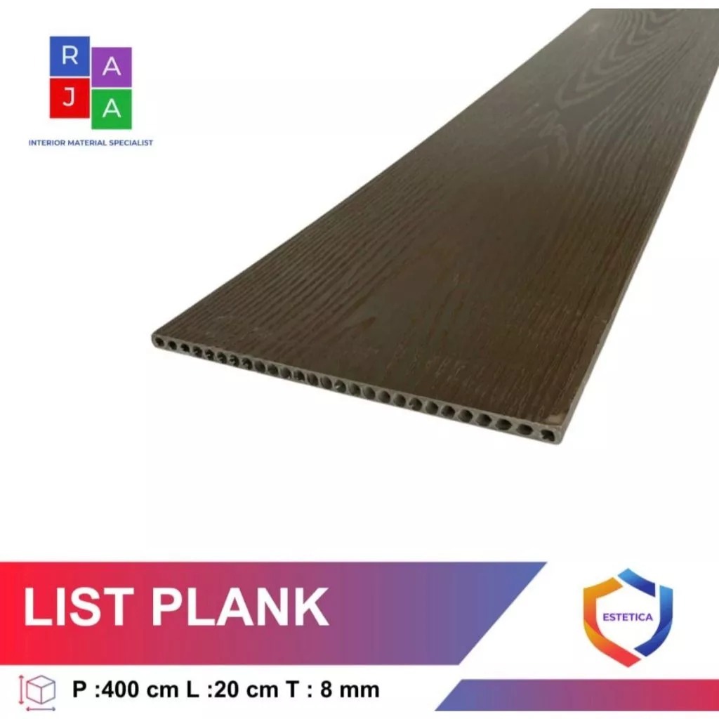 Lis Plank PVC Motif Kayu 4 Meter Tebal 8mm – Plafon & Lis Atap Anti Rayap