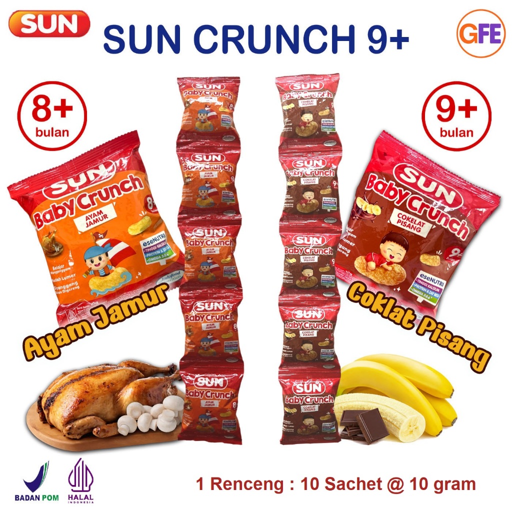 Jual SUN Baby Crunch Ayam Jamur Coklat Pisang Snack Camilan Bayi 8-9 ...