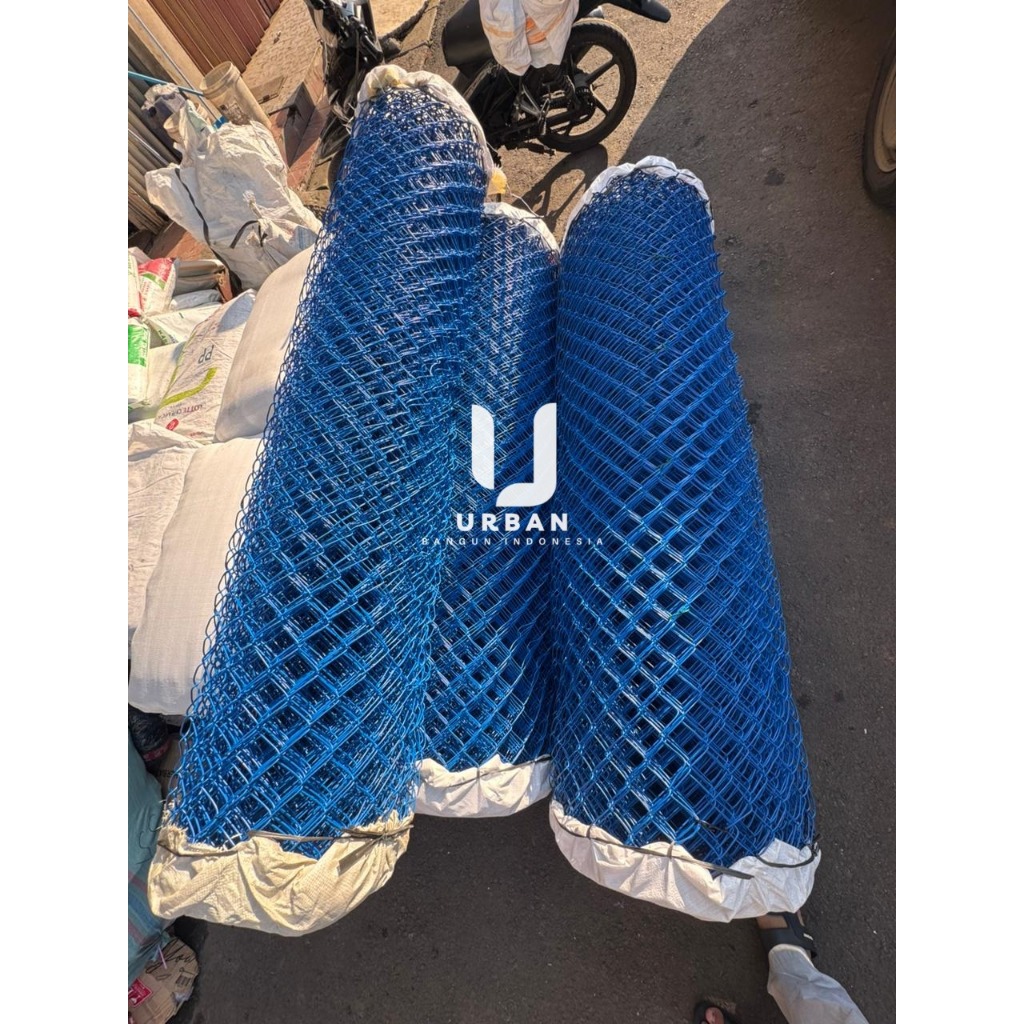 Jual Pagar kawat besi harmonika PVC biru pagar kebun pagar lapangan ...